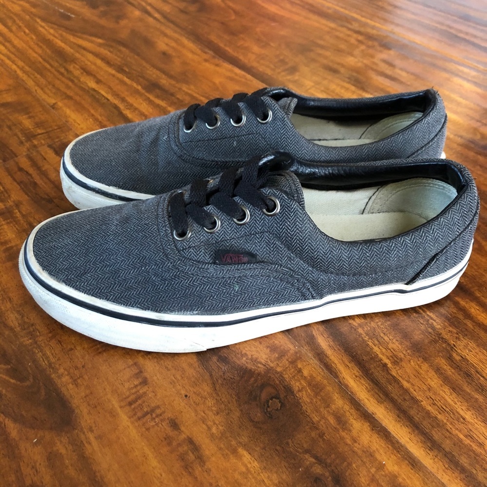Vans Herringbone Tweed Black Grey Era Sneakers